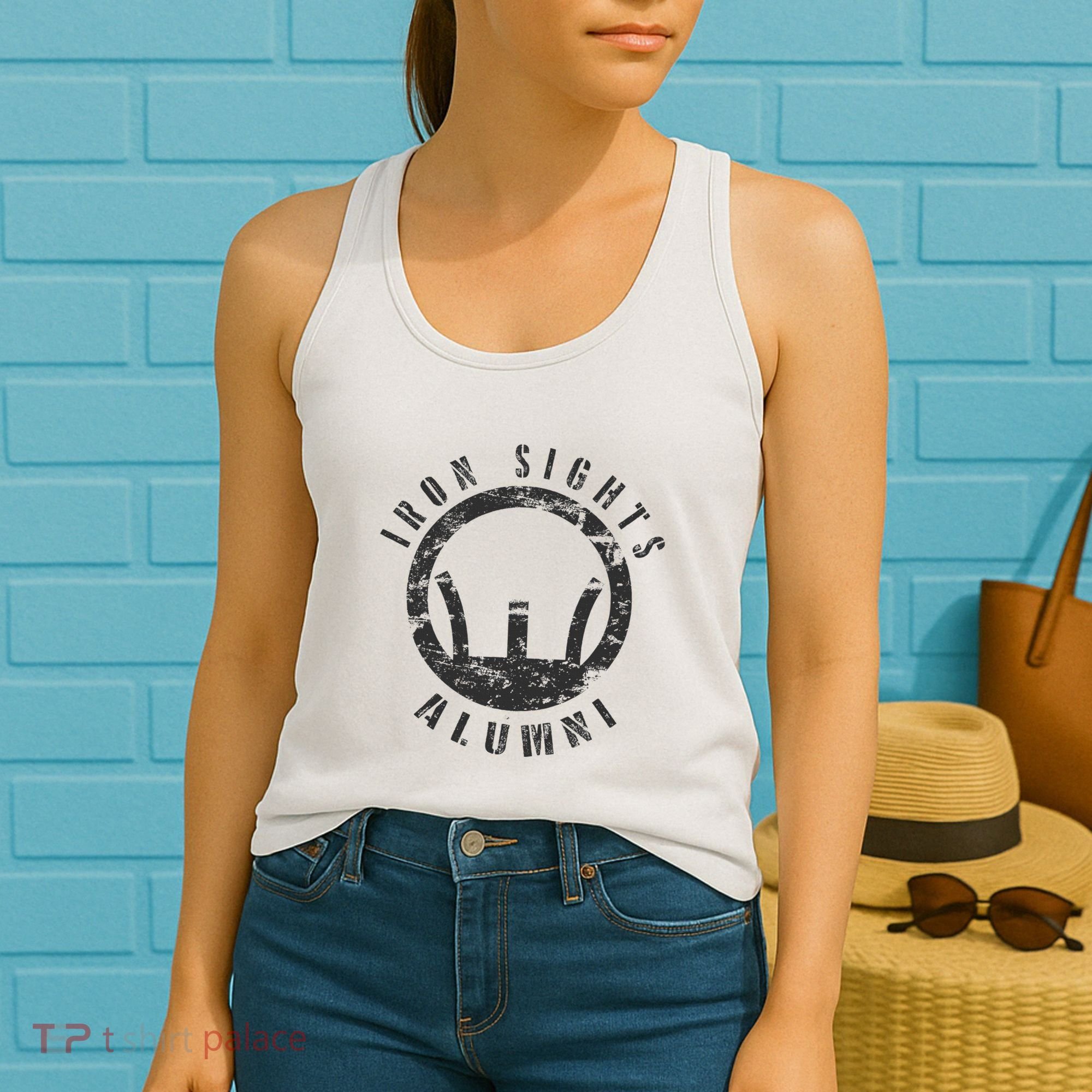 Iron Sights Alumni Boot Camp Shooting Marksmanship Veteran Women's Tank Top