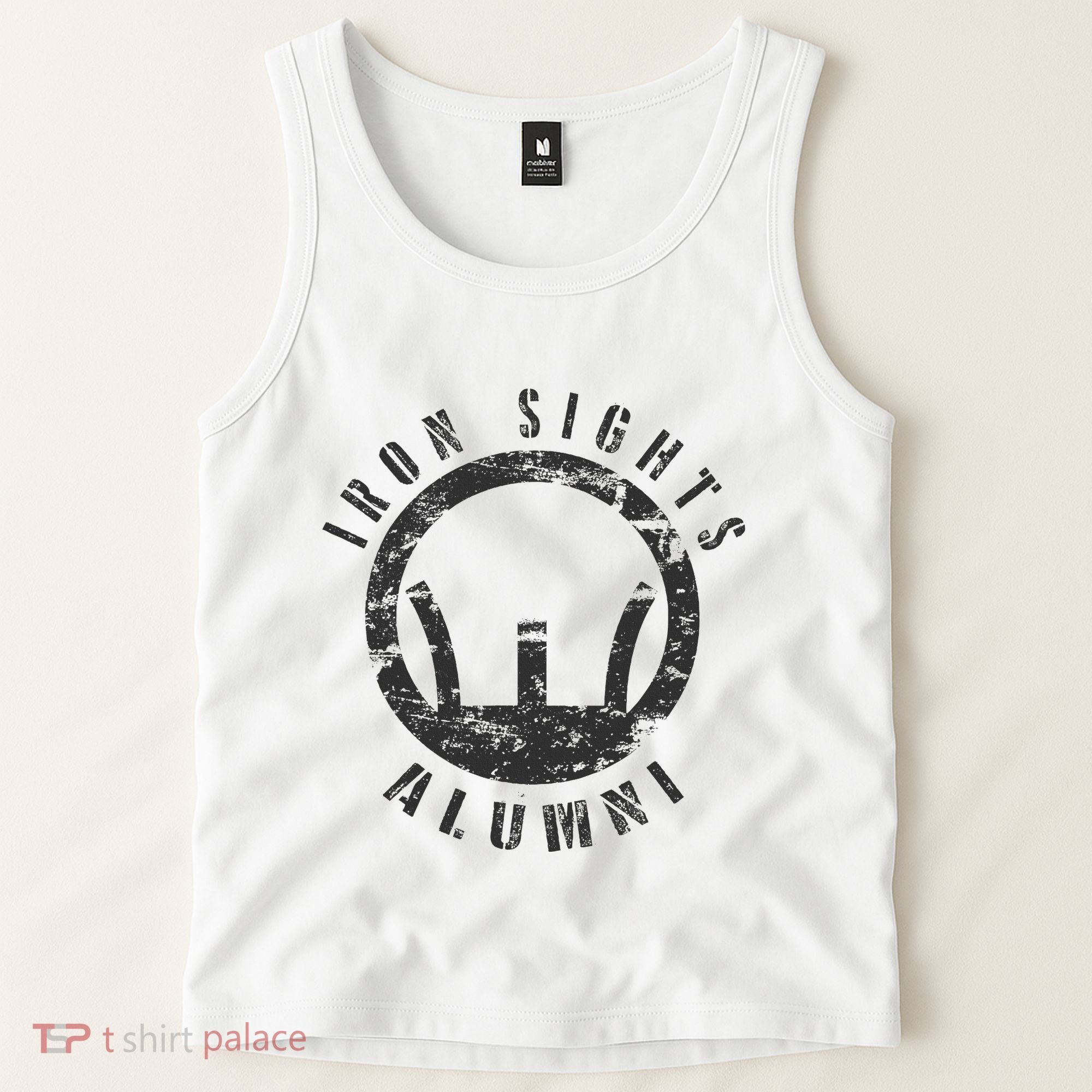Iron Sights Alumni Boot Camp Shooting Marksmanship Veteran Tank Top
