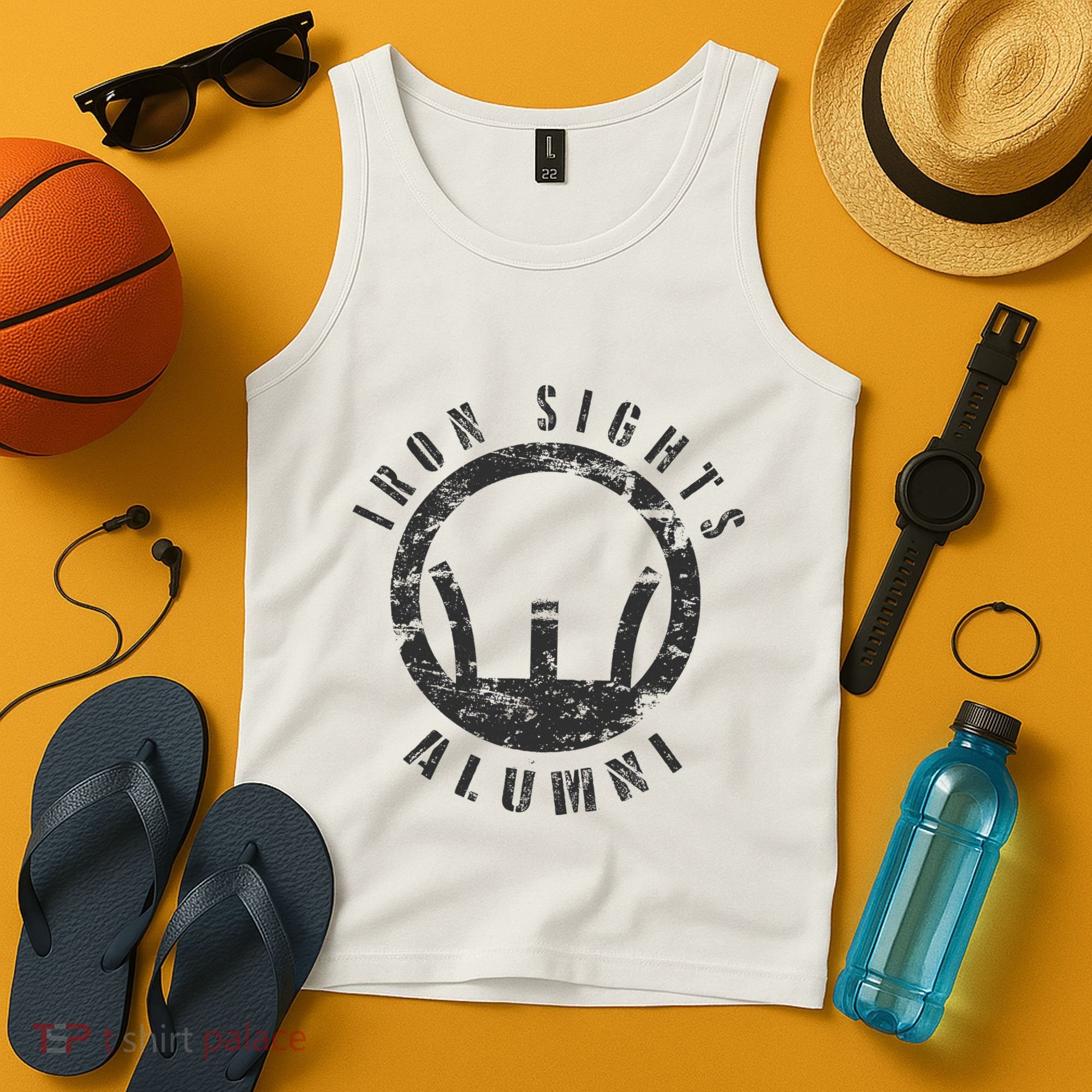 Iron Sights Alumni Boot Camp Shooting Marksmanship Veteran Tank Top