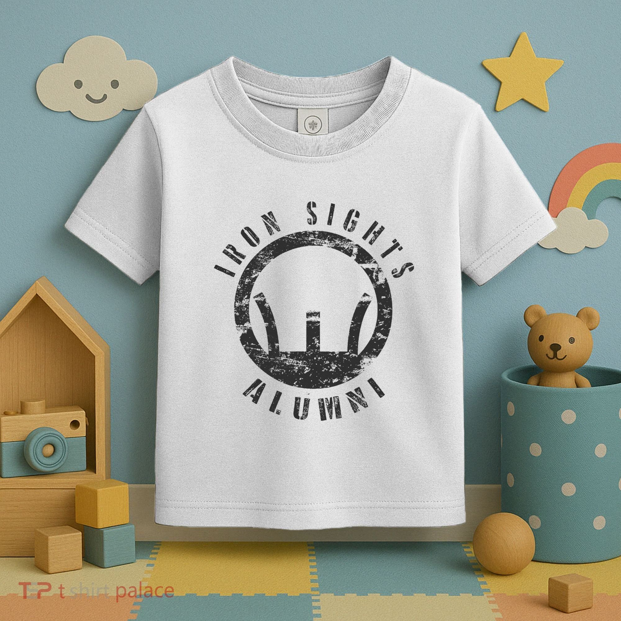 Iron Sights Alumni Boot Camp Shooting Marksmanship Veteran Toddler T-Shirt
