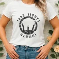 Iron Sights Alumni Boot Camp Shooting Marksmanship Veteran Women's T-Shirt thumb 2