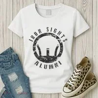 Iron Sights Alumni Boot Camp Shooting Marksmanship Veteran Women's T-Shirt thumb 3