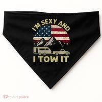 I'm Sexy And I Tow It Funny Caravan Camping RV Trailer Tee USA-Made Doggie Bandana thumb 0