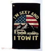 I'm Sexy And I Tow It Funny Caravan Camping RV Trailer Tee Golf Towel thumb 0