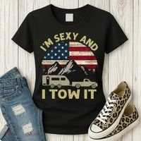 I'm Sexy And I Tow It Funny Caravan Camping RV Trailer Tee Women's T-Shirt thumb 3