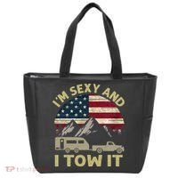 I'm Sexy And I Tow It Funny Caravan Camping RV Trailer Tee Tote Bag thumb 0