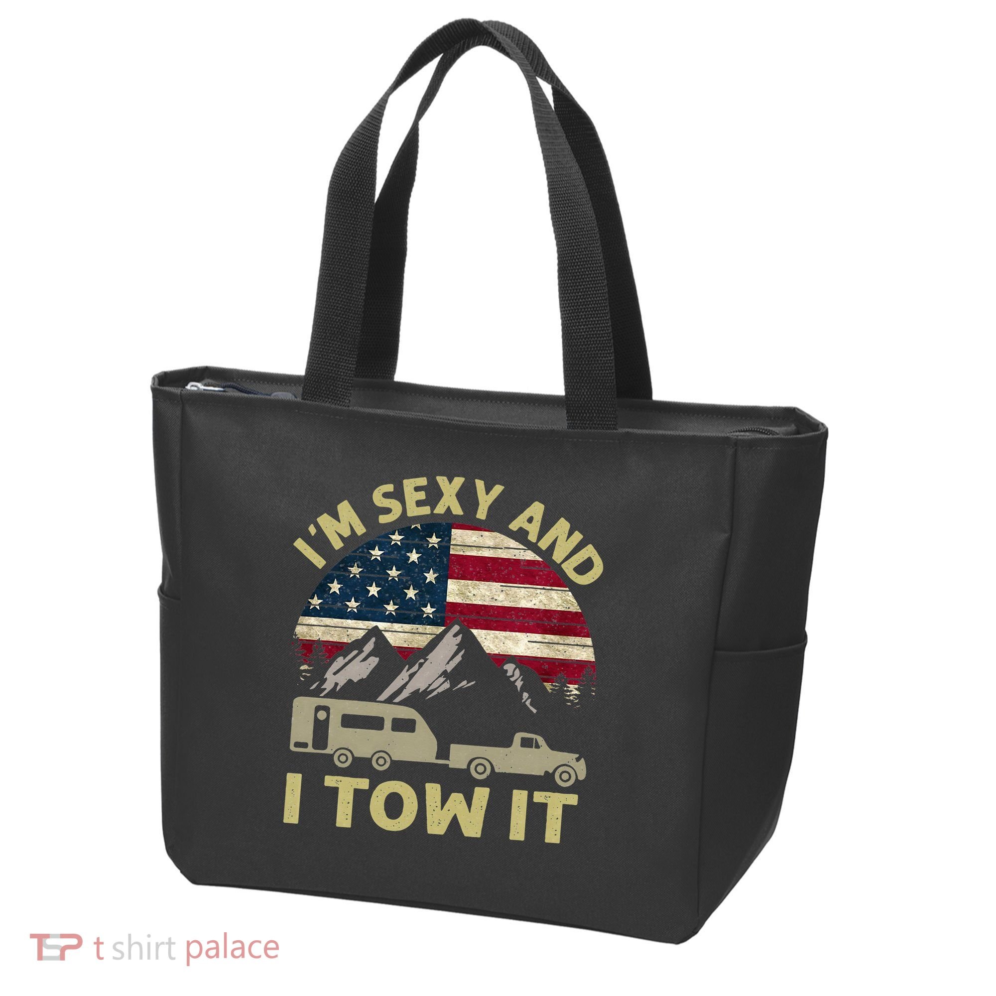 I'm Sexy And I Tow It Funny Caravan Camping RV Trailer Tee Tote Bag
