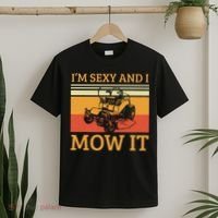 Im Sexy And I Mow It Lawn Mowing Vintage Retro T-Shirt thumb 2