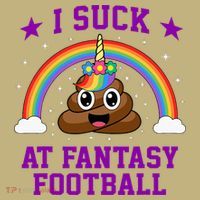 I Suck At Fantasy Football Loser Poop Unicorn T-Shirt thumb 7