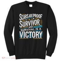 Inspirational Scars Are Proof IM A Survivor Surgery Sweatshirt thumb 0