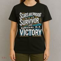 Inspirational Scars Are Proof IM A Survivor Surgery T-Shirt thumb 4
