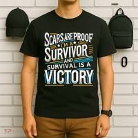 Inspirational Scars Are Proof IM A Survivor Surgery T-Shirt thumb 6