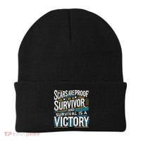 Inspirational Scars Are Proof IM A Survivor Surgery Beanie thumb 0