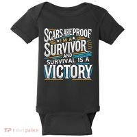 Inspirational Scars Are Proof IM A Survivor Surgery Baby Bodysuit thumb 0