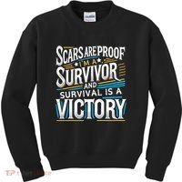 Inspirational Scars Are Proof IM A Survivor Surgery Kids Sweatshirt thumb 0