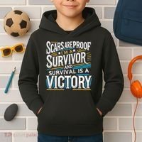 Inspirational Scars Are Proof IM A Survivor Surgery Kids Hoodie thumb 2