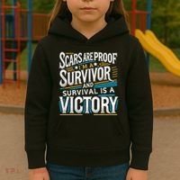 Inspirational Scars Are Proof IM A Survivor Surgery Kids Hoodie thumb 3