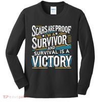 Inspirational Scars Are Proof IM A Survivor Surgery Kids Long Sleeve Shirt thumb 0