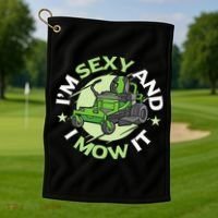 IM Sexy And I Mow It Funny Lawn Mowing Service Golf Towel thumb 1