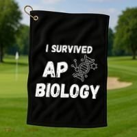 I Survived Ap Biology Ap Bio Exam Golf Towel thumb 1