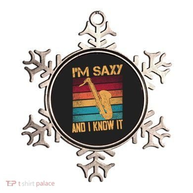 I'm Saxy And I Know It Saxophone Player Retro Vintage Gift Ornament