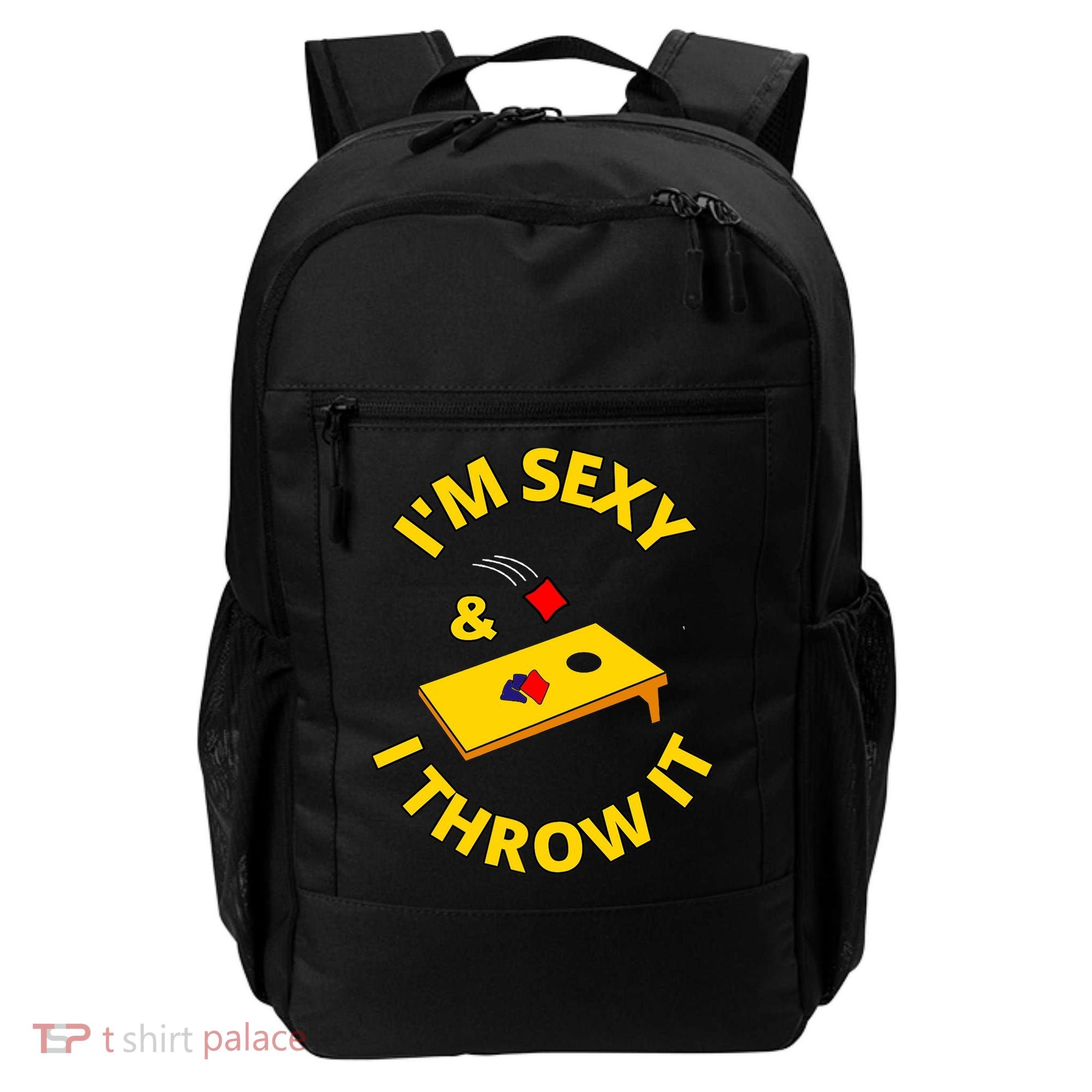 I'm Sexy And I Throw It Cornhole Bean Bag Sacks Corn Hole Premium Backpack