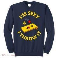 I'm Sexy And I Throw It Cornhole Bean Bag Sacks Corn Hole Premium Sweatshirt thumb 0