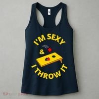 I'm Sexy And I Throw It Cornhole Bean Bag Sacks Corn Hole Premium Women's Tank Top thumb 3