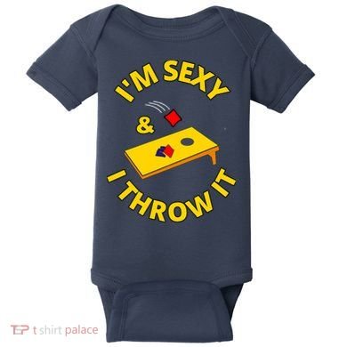 I'm Sexy And I Throw It Cornhole Bean Bag Sacks Corn Hole Premium Baby Bodysuit
