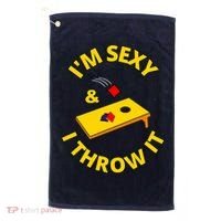 I'm Sexy And I Throw It Cornhole Bean Bag Sacks Corn Hole Premium Golf Towel thumb 0