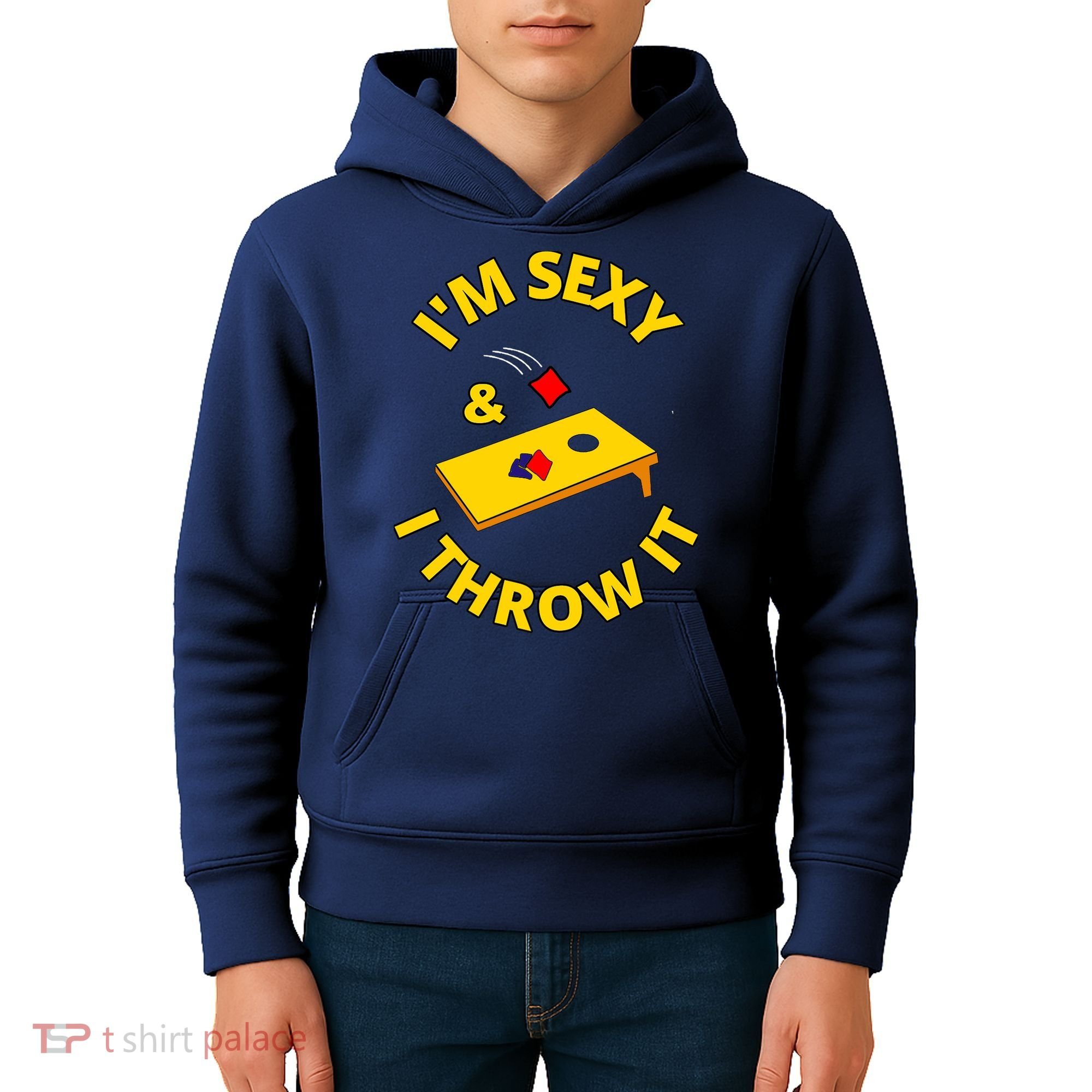 I'm Sexy And I Throw It Cornhole Bean Bag Sacks Corn Hole Premium Kids Hoodie