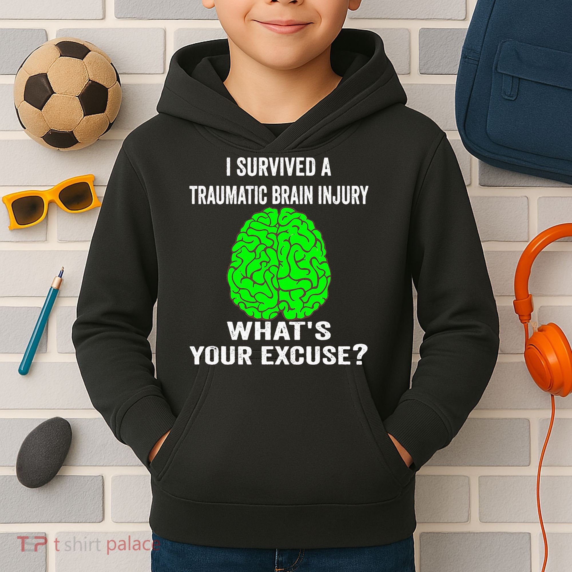 I Survived A Traumatic Brain Injury Whats Your Excuse Kids Hoodie