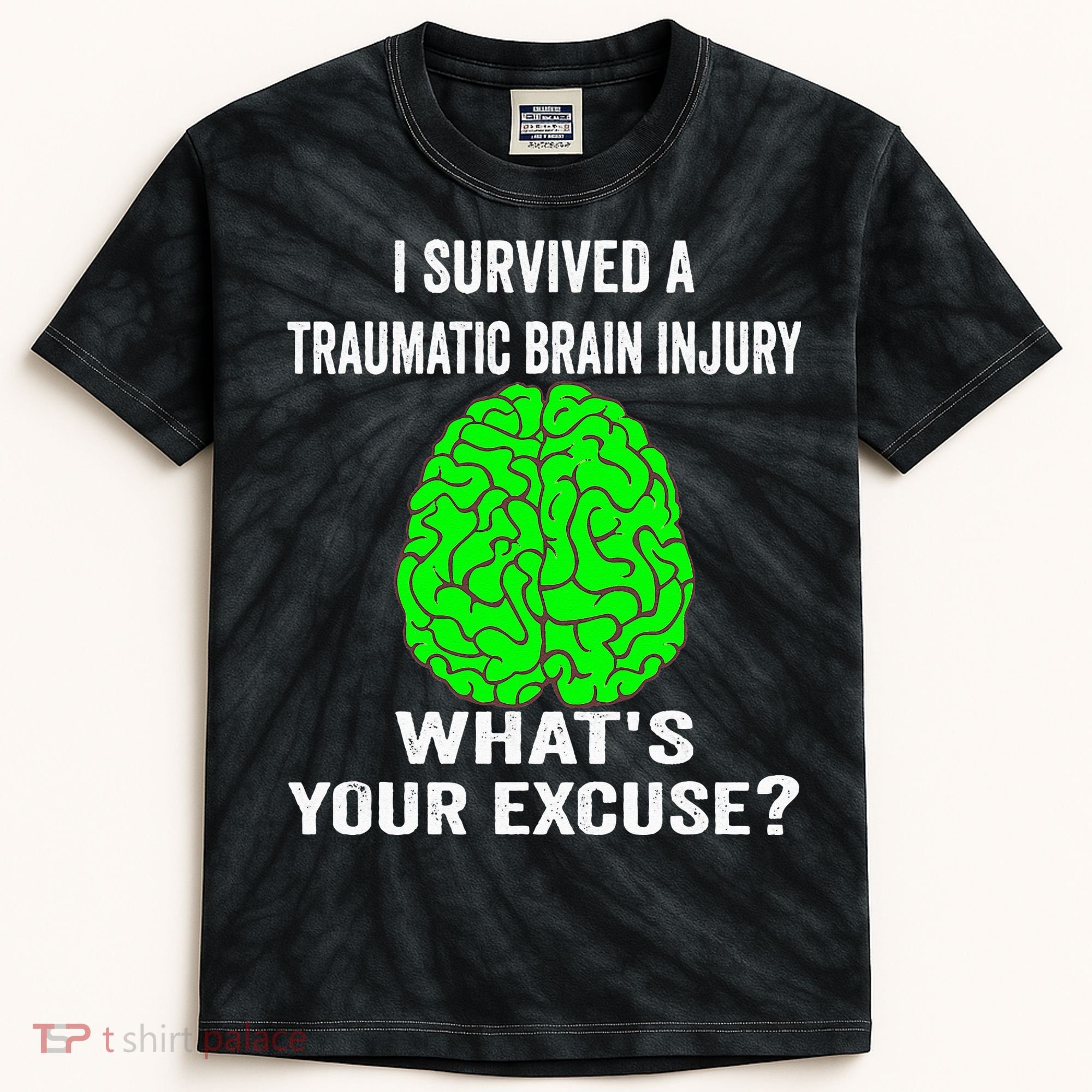 I Survived A Traumatic Brain Injury Whats Your Excuse Kids Tie-Dye T-Shirt