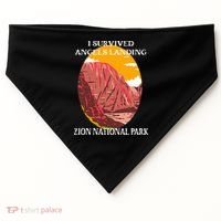 I Survived Angels Landing Hike Zion National Park Utah USA-Made Doggie Bandana thumb 0