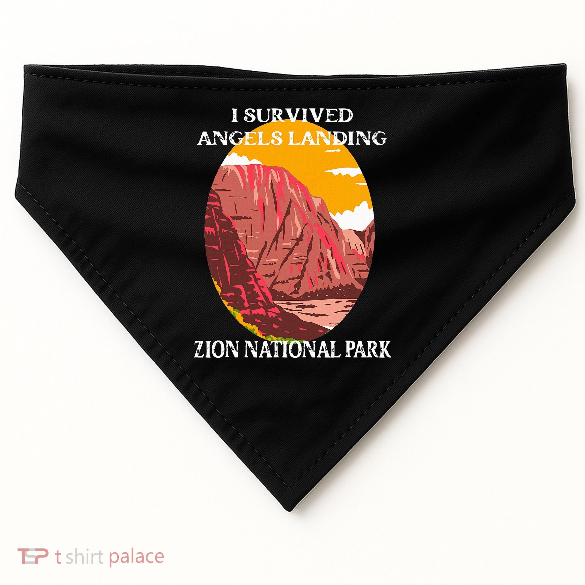 I Survived Angels Landing Hike Zion National Park Utah USA-Made Doggie Bandana