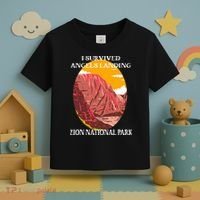 I Survived Angels Landing Hike Zion National Park Utah Toddler T-Shirt thumb 3