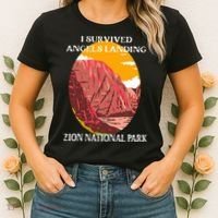 I Survived Angels Landing Hike Zion National Park Utah Women's T-Shirt thumb 2