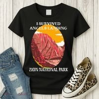 I Survived Angels Landing Hike Zion National Park Utah Women's T-Shirt thumb 3