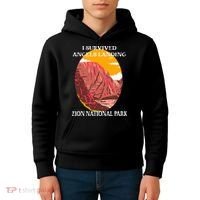 I Survived Angels Landing Hike Zion National Park Utah Kids Hoodie thumb 4
