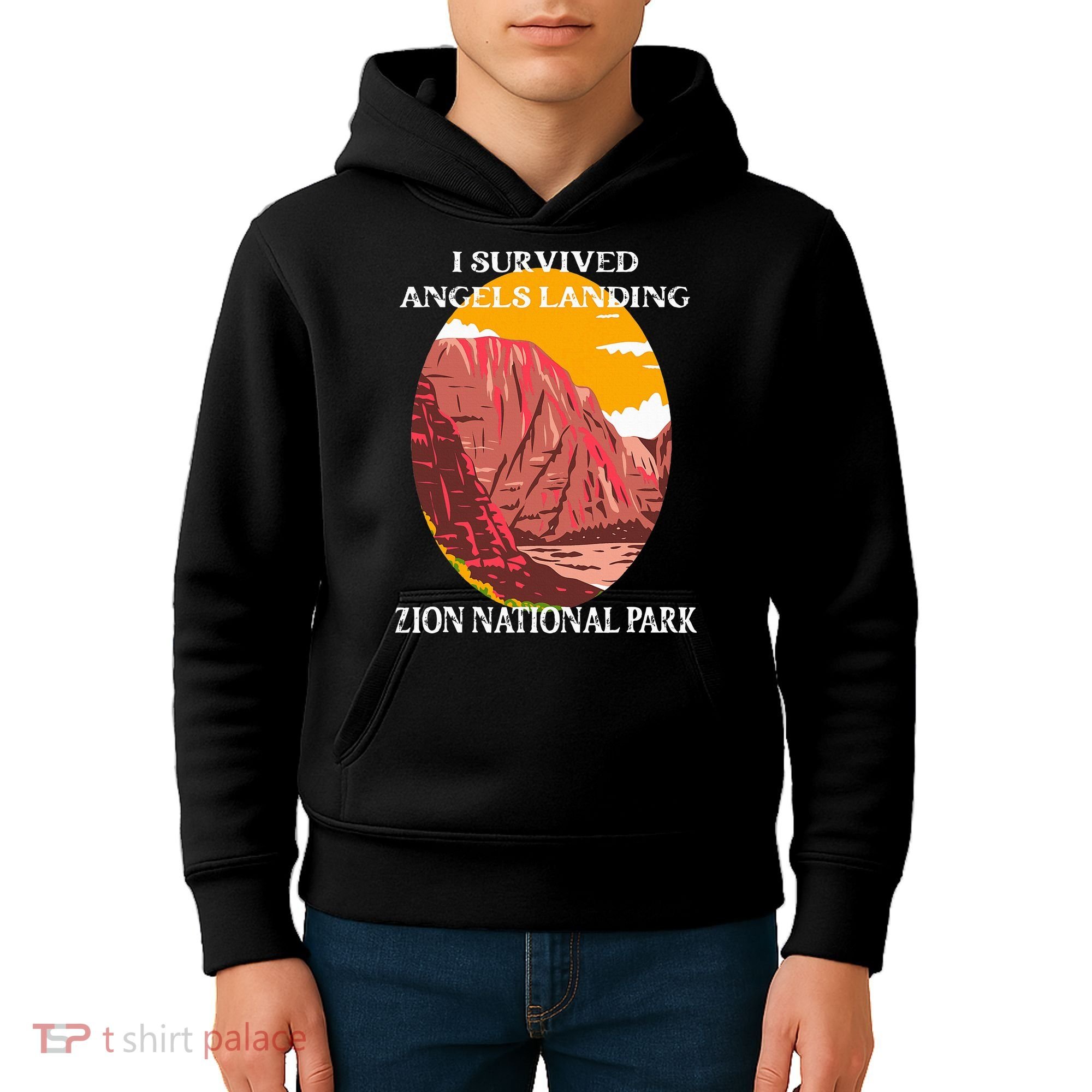 I Survived Angels Landing Hike Zion National Park Utah Kids Hoodie