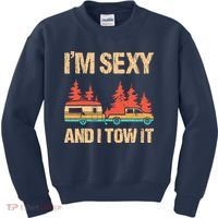 IM Sexy And I Tow It Bigfoot Camp Trees Hike Hiking Camping Kids Sweatshirt thumb 0