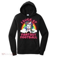 I Suck At Fantasy Football Loser Trophy Unicorn Rainbow Women's Hoodie thumb 0