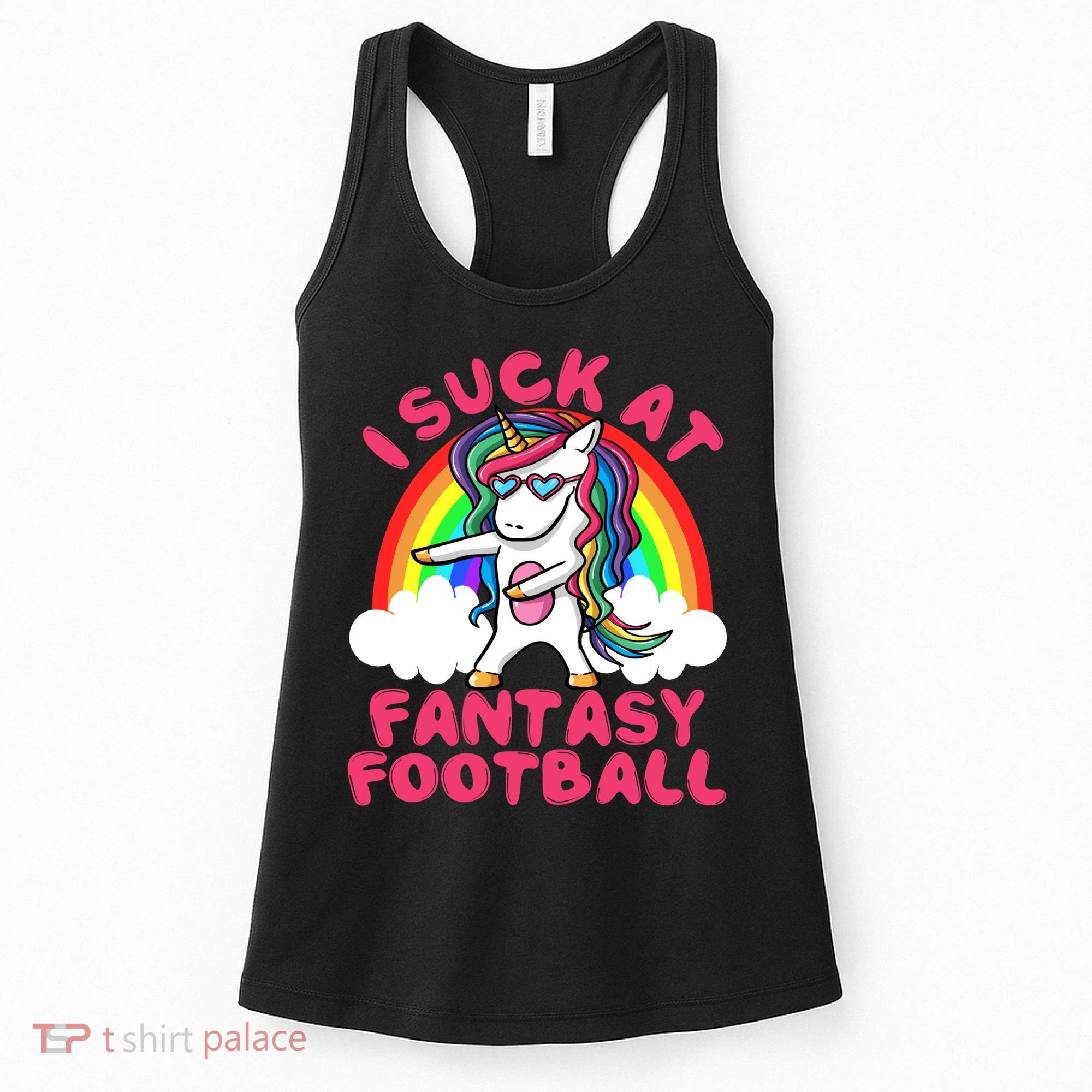 I Suck At Fantasy Football Loser Trophy Unicorn Rainbow Women's Tank Top