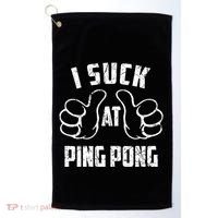 I Suck At Ping Pong Sarcastic Ping Pong Loser Gift Golf Towel thumb 0