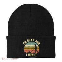 IM Sexy And I Mow It Retro Grass Lawn Mower Beanie thumb 0