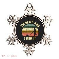 IM Sexy And I Mow It Retro Grass Lawn Mower Ornament thumb 0