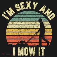 IM Sexy And I Mow It Retro Grass Lawn Mower Baby Bodysuit thumb 2