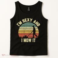 IM Sexy And I Mow It Retro Grass Lawn Mower Tank Top thumb 2