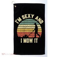 IM Sexy And I Mow It Retro Grass Lawn Mower Golf Towel thumb 0