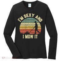 IM Sexy And I Mow It Retro Grass Lawn Mower Women's Long Sleeve Shirt thumb 0